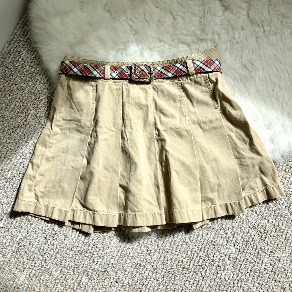School girl pleated mini skirt w. Belt